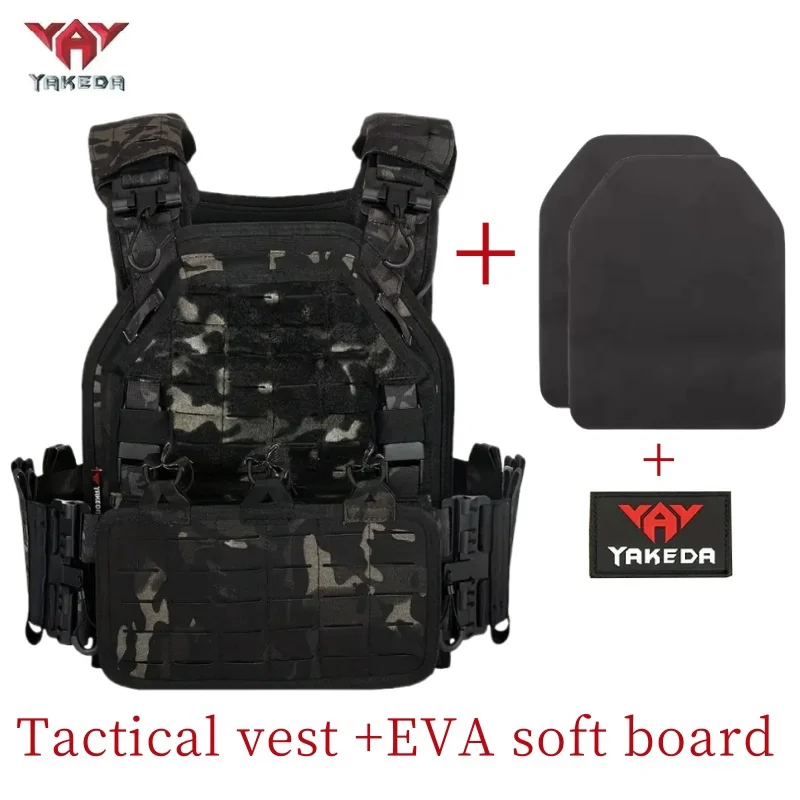 YAKEDA Tactical Vest 6094 Fast Detachable Light Laser Cut Outdoor Hunting Black Gear Carry Vest of High Quality 1000D Nylon