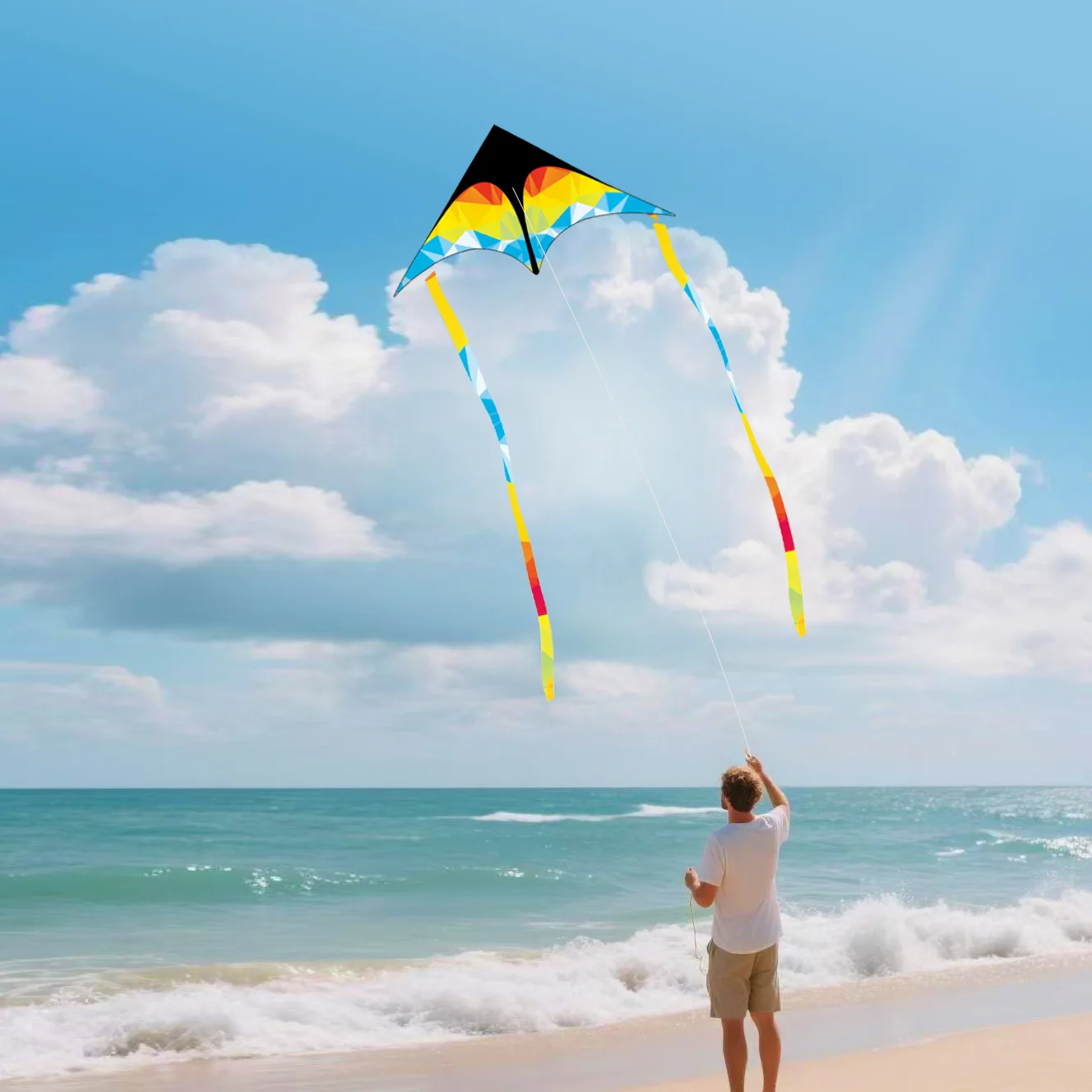 

Kite Grassland Kite Breeze to Fly Children Adult Large Butterfly Tail Kites String 50m Gingham Outdoor Fun Sports Toys Set