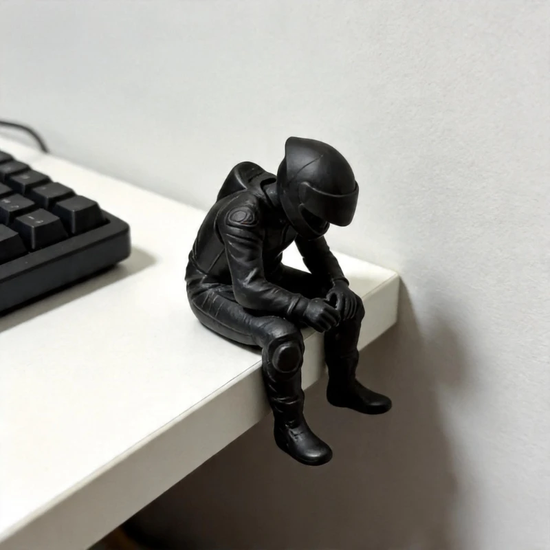 Creative Racing Style Seated Figurine 3D Printed Miniature Home Desk Ornament for Bedroom Gaming Room Home Aesthetic Decor Gifts