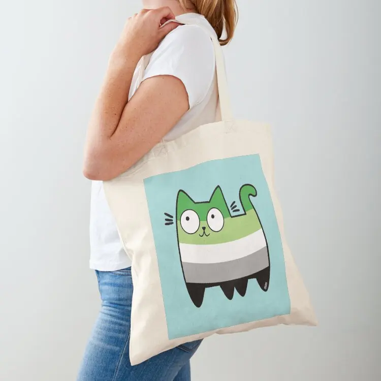 

Aromantic Pride Cat Tote Bag Portable shopping bag Canvas bag hand ladies tote screen