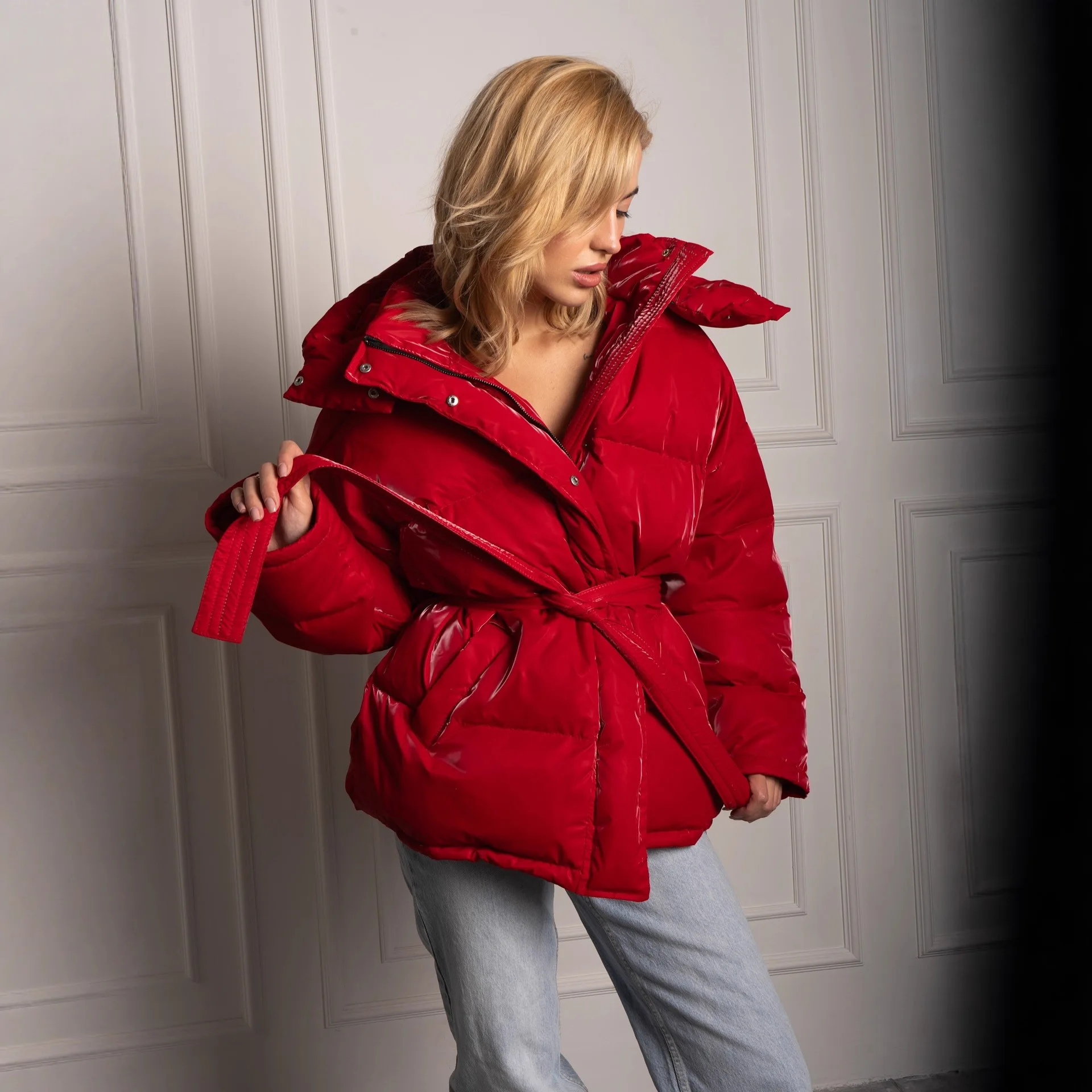 الملابس 25 الخريف الشتاء جديد النمل الخصر أسفل سترة الخصر مقنعين على الوجهين سستة جيوب المألوف تنوعا #1