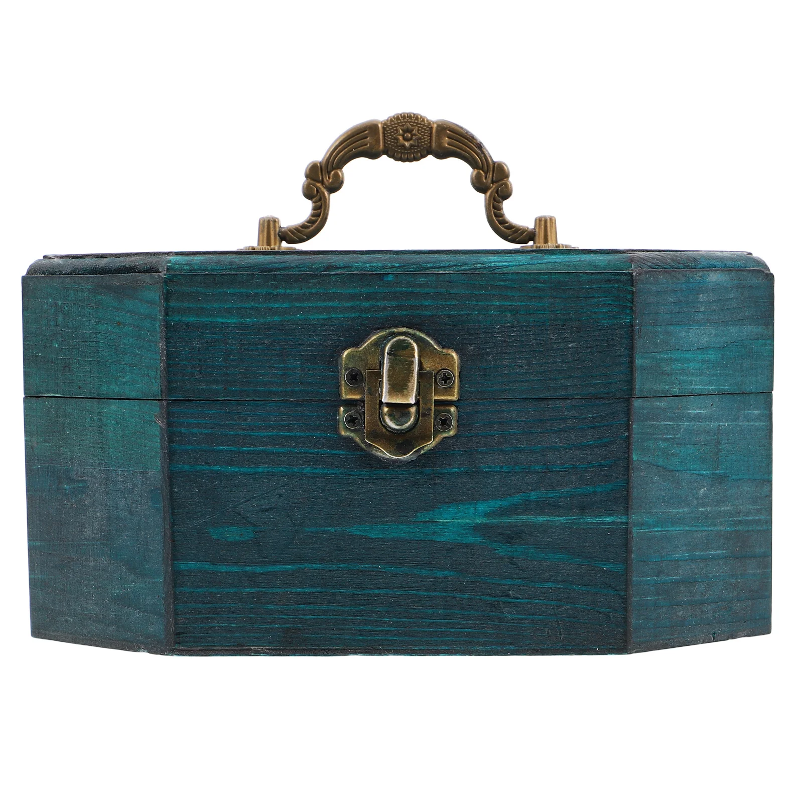 صندوق مجوهرات خشبي ريفي من الخشب الصلب منظم صندوق تخزين عتيق للخواتم والقلائد والأقراط وعرض حلية #3