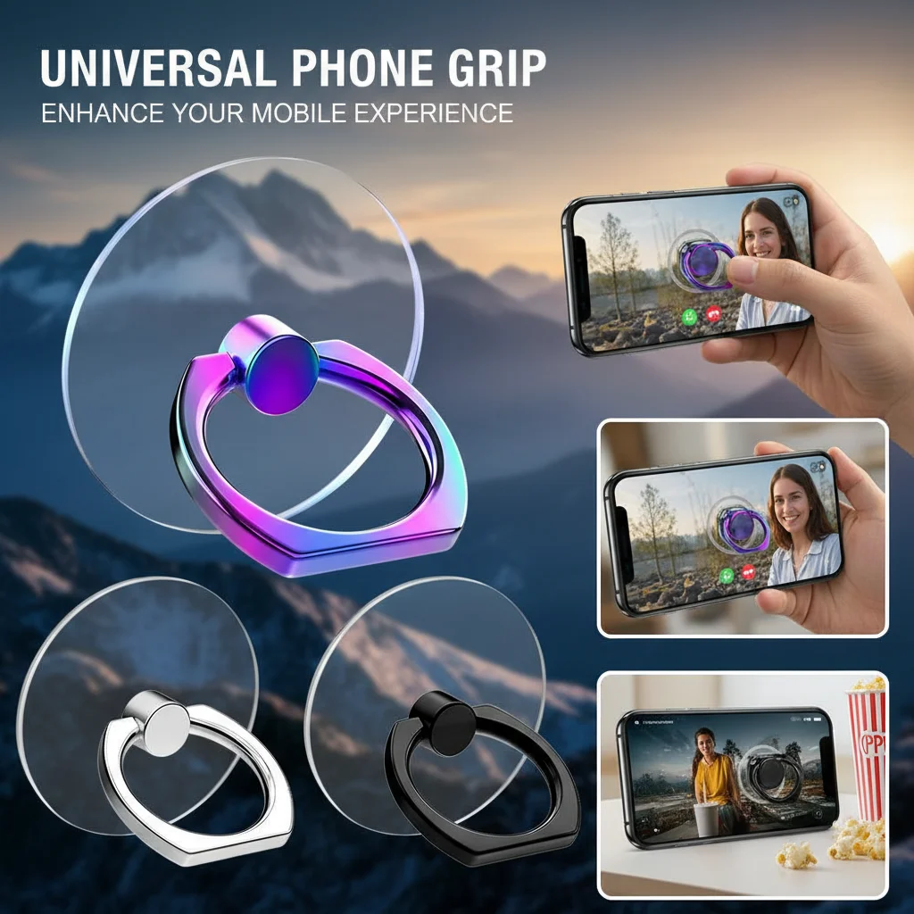 

Прозрачная подставка-держатель для телефона с поворотом на 360 градусов ° Вращающаяся подставка-держатель для пальцев, совместимая с iPhone и чехлами для телефонов