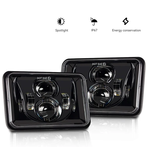 Para Suzuki DRZ400SM DRZ400S DRZ400E 4x6 ""pulgadas faro LED Hi-Lo haz sellado negro lámpara de trabajo de haz alto/bajo