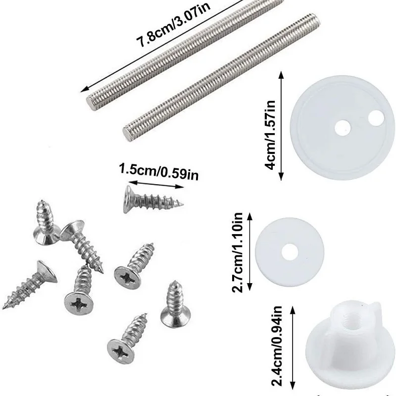 Stainless Zinc Alloy Toilet Seat Hinge Replacement Parts for Bathroom Accessories