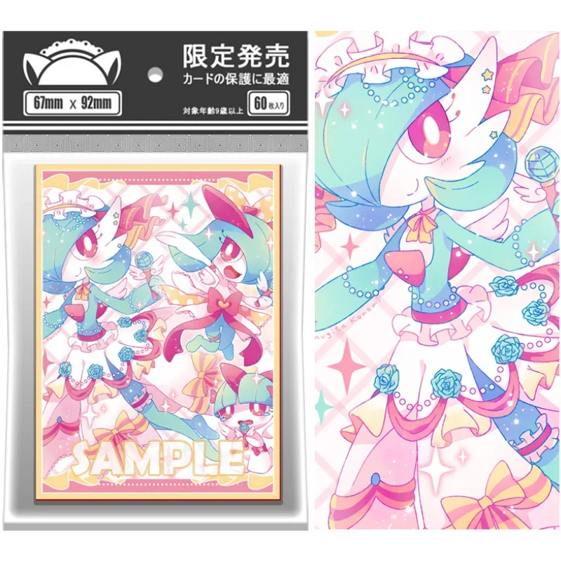 60Pcs/Set Pokemon Card Sleeve PTCG Gallade Gardevoir Anime Game Characters Kawaii Colorful Laser Version Card Protective Cover