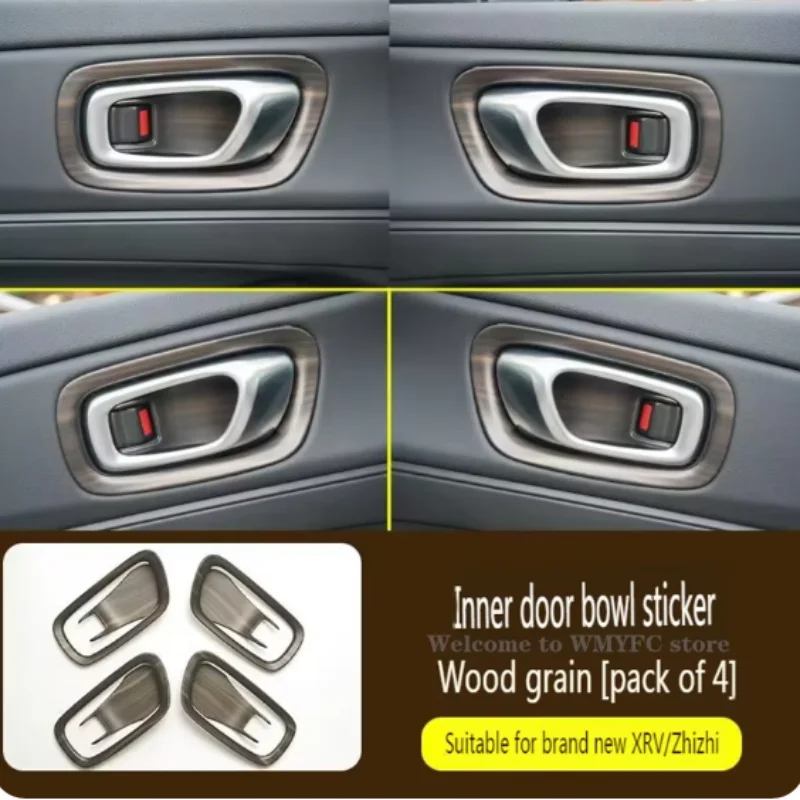 

LHD 4Pcs Inner Door Handle Bowl Panel Cover Trim for Honda XR-V HR-V Vezel /e:NS1 2022 - 2024 Interior Mouldings
