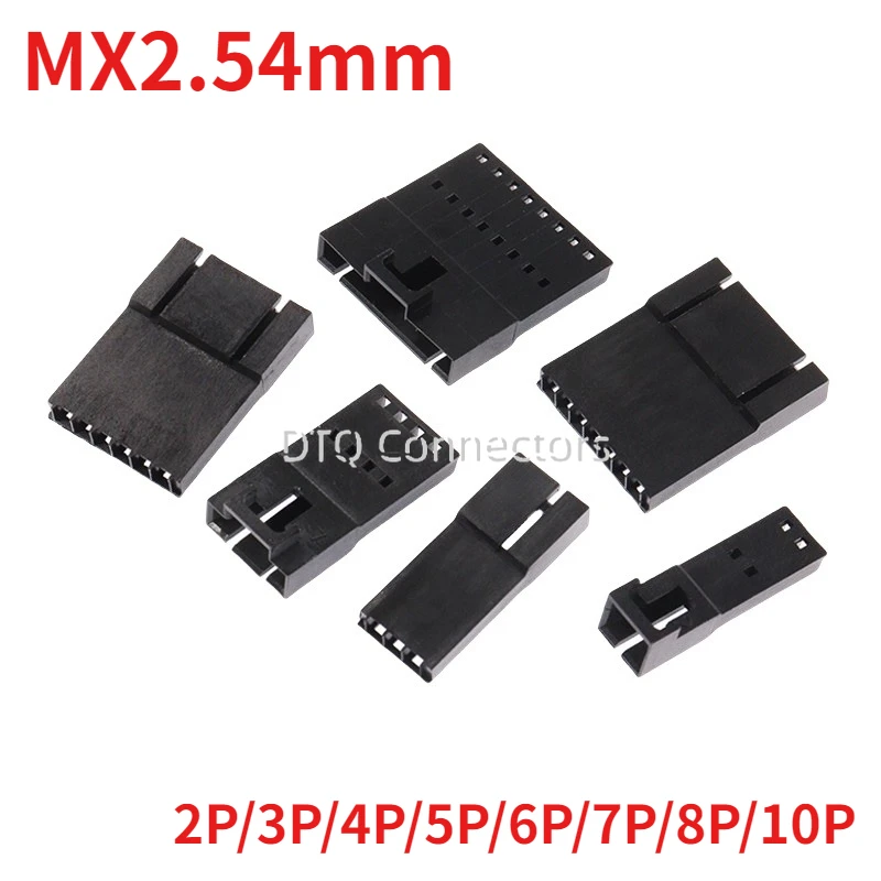 MX2.54mm DuPont with locking rubber shell, female shell with buckle, DuPont female head docking plug connector