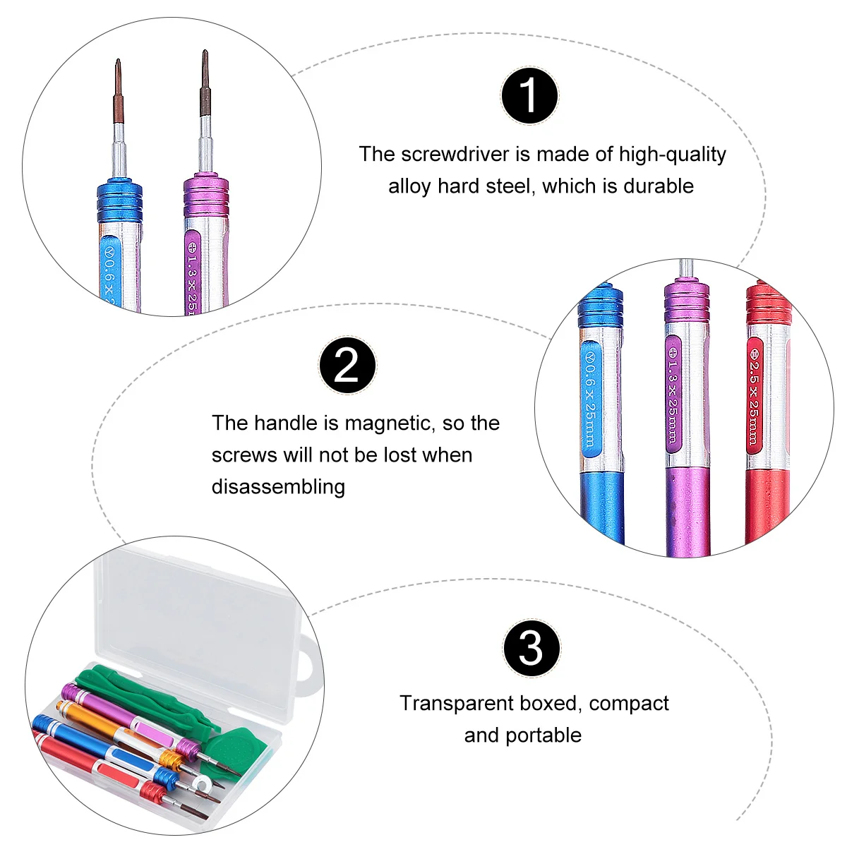 

8Pcs Precision Screwdriver Set for Phone Repair Tools High-Quality Alloy Steel Compact Transparent Box Ideal DIY Gift and
