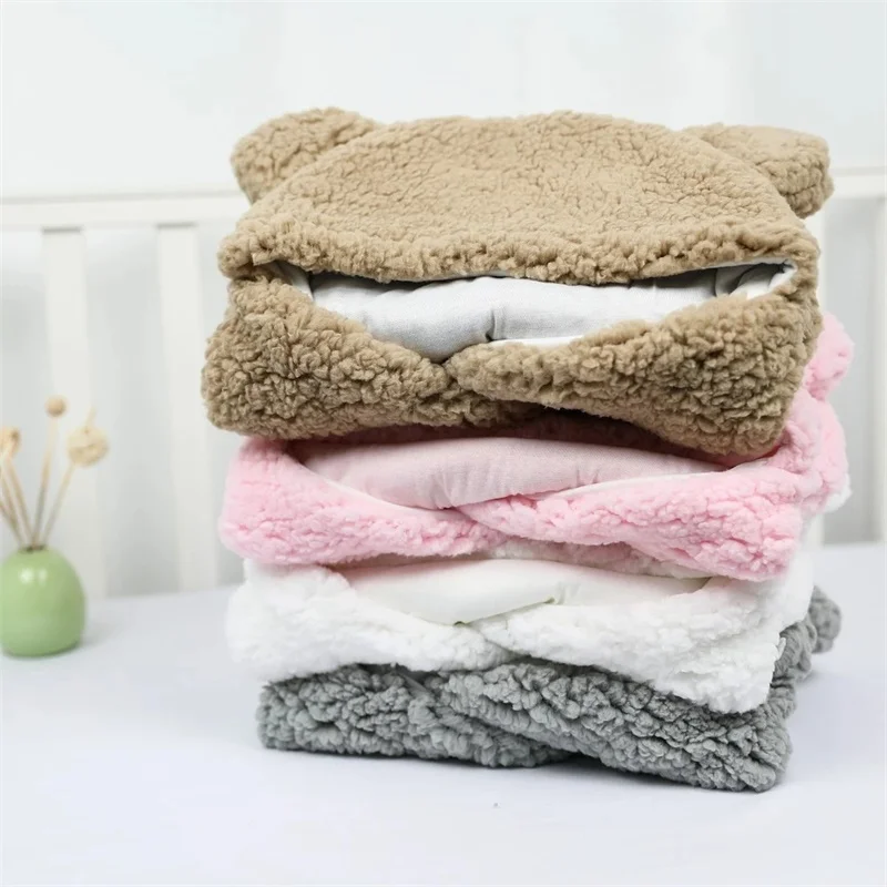 Baby Sleeping Bag Ultra-Soft Fluffy Fleece Newborn Cocoon Blanket Infant Boys Girls Clothes Sleeping Nursery Wrap Swaddle