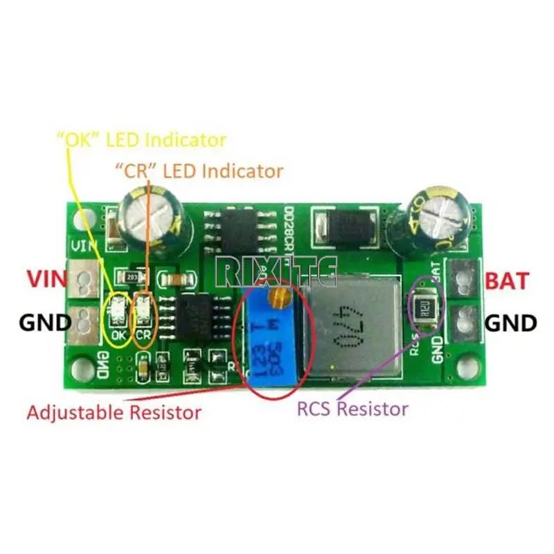 1A 3.7-18.5V Charging Board For Lithium Batteries Or Lithium Battery Packs Battery Charger Module DD28CRTA