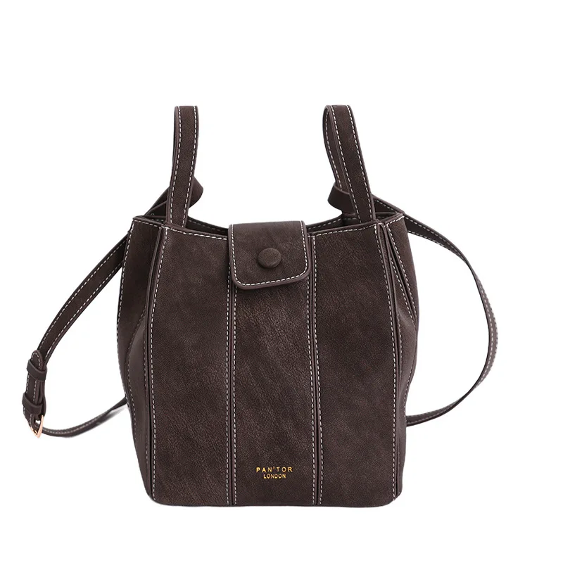 

Женская сумка-мешок в стиле пэчворк 2025 года, замшевая многосторонняя сумка через плечо нишевого дизайна, осенне-зимняя сумка для ежедневных поездок на работу