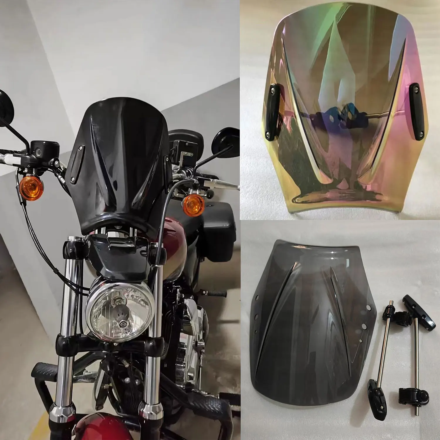 

Для Honda Rebel CMX500 CMX300 CMX1100 2017 2018-2023 24 2025 Регулируемый кронштейн 7/8 "22 мм Руль Лобовое стекло Экран Лобовое стекло