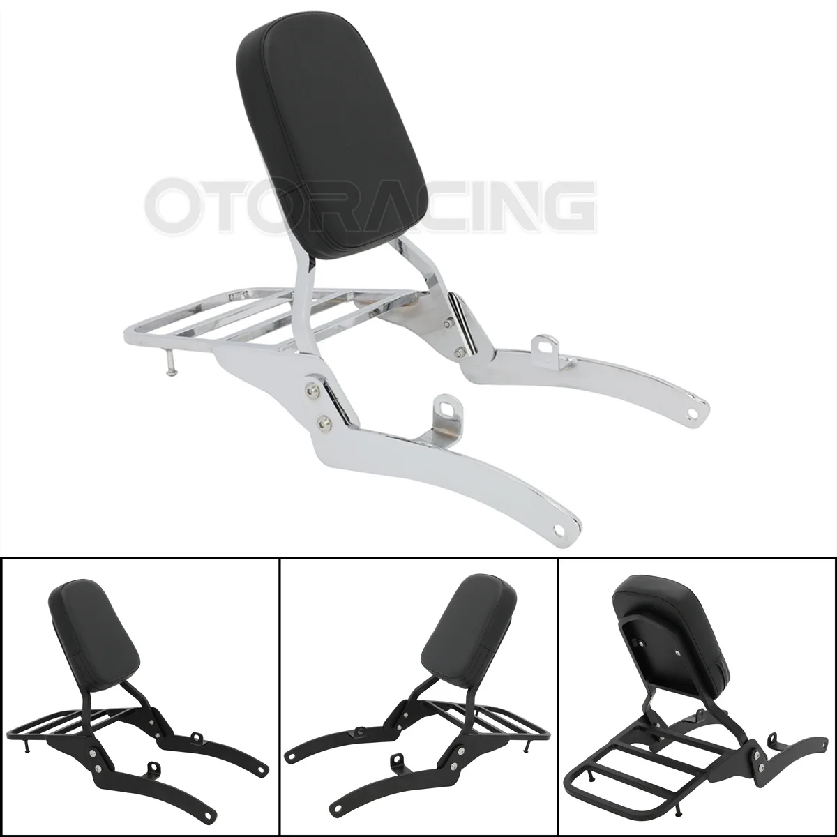 

Motorcycle Rear Passenger Backrest Sissy Bar+Luggage Rack For Yamaha Virago XV535 XV400 XV 400 535 All Years