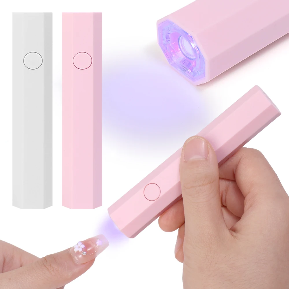 Handheld Nail Art One Light with Charging Data Cable Portable Mini Rechargeable Nail Art Tool Home Travel Use Nail Dryer Lamp