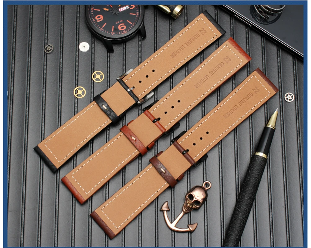 حزام جلد طبيعي (استيك) ساعة للمواطن ساو أورانج Bm8475 ايكو حملة Ca0695 0690 سلسلة حزام ساعة إكسسوار 22 مللي متر