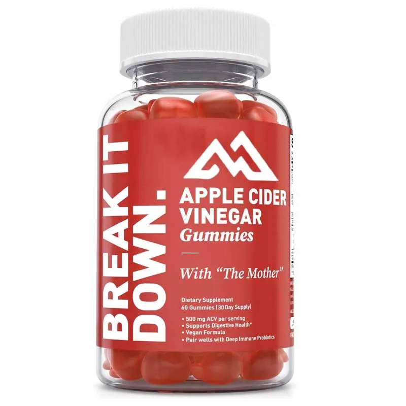 

Containing 500mg of apple cider vinegar and folic acid, B12, and iodine for intestinal health cleansing, with 60 gummies