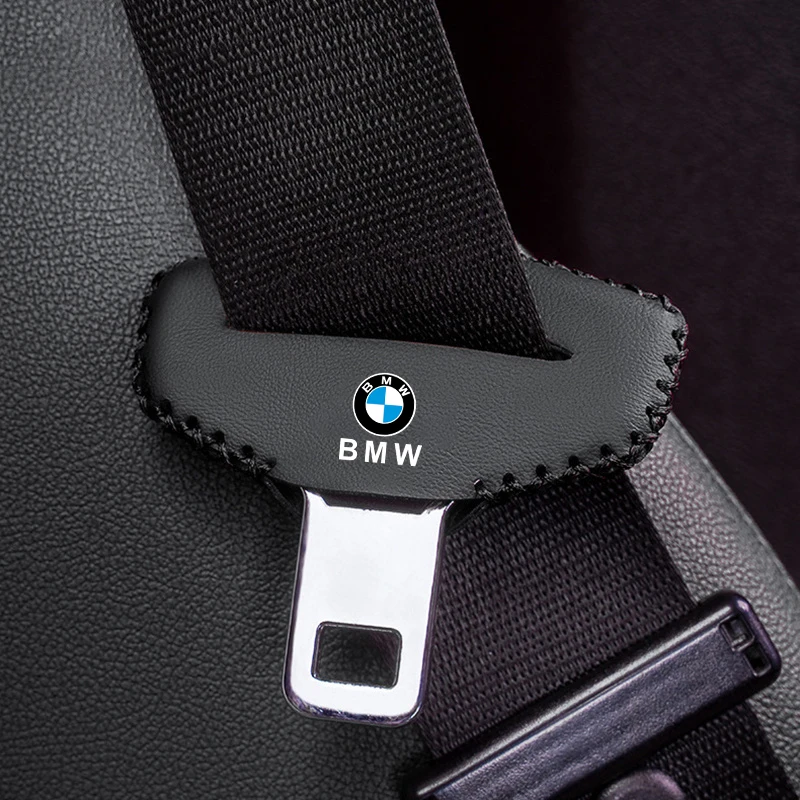 1/2pcs Car Safety Belt Plug Leather Protector Covers For BMW E46 E90 E60 F30 F10 E39 E36 F20 G30 G20 E87 E92 E91 E30 F11 F31 X1