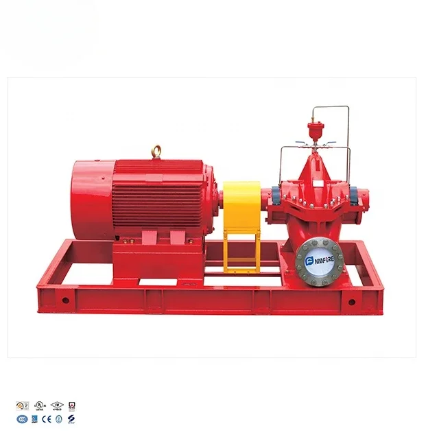 NFPA20 Fire Pump Set With Electric Motor Driven Single Stage Split Case Centrifugal Fire Pump 500gpm@135psi