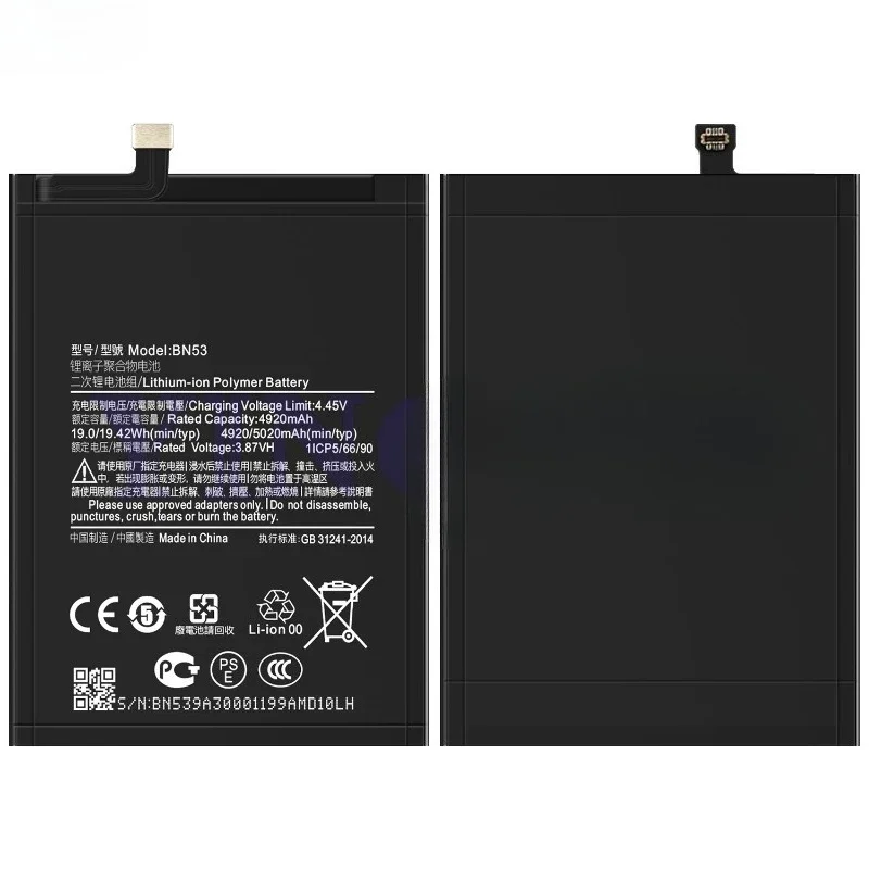 BN53 for Xiaomi Redmi Note 9 Pro Max/Poco M2 Pro Phone Battery High Quality High Capacity Replacement Bateria Grade A Cell Tools