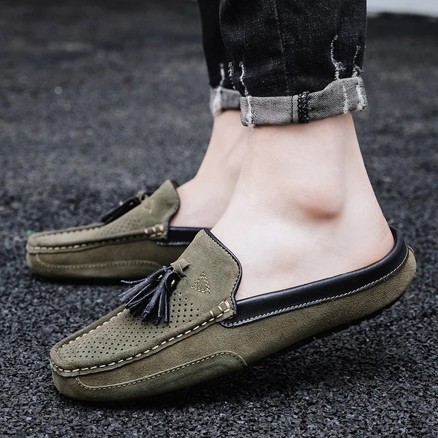 Half Leather Men Shoes Spring Leather Casual Half Shoe Men Half Loafer Shoes Men Leather Casual Shoes Aliexpress