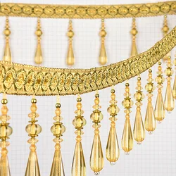 100cm Crystal Hanging Beads Tassel Trim Sewing Lace Accessories Water Droplet Pendant Fringe for DIY Curtain Decor Tablecloth