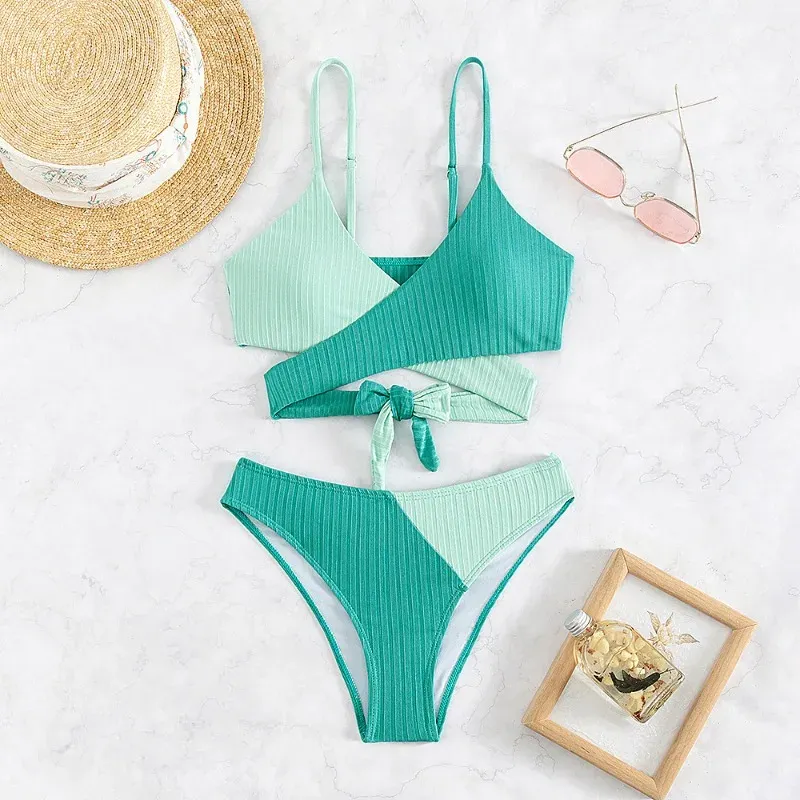  2024 Mixed Colors Sexy Bikinis Women's Swimwear Push Up High Waist Swimsuits Cut Bathing Suits  Beach Bikini Set Female Biquini 
