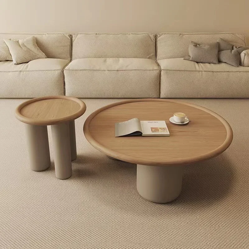 

Solid wood coffee table, ash wood, round size, coffee table, living room, combination furniture
