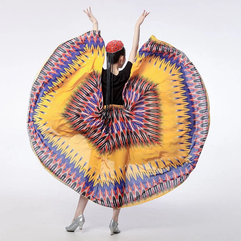 Women Opening dance Skirts classical ethnic Flamenco dance characteristic printed performance 720 Degree skirt