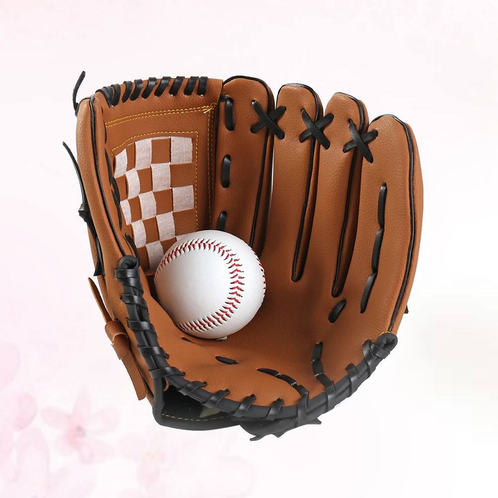 

Thickened Baseball Gloves Kids Infield Softball Left Hand Mitt Cushion Comfort Wrist Protection Durable Brown