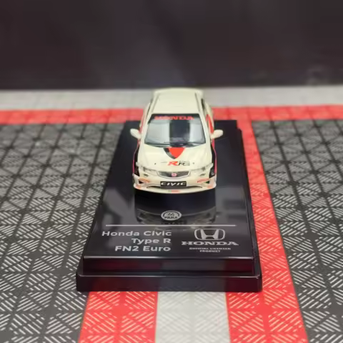 Die-Cast 1:64 Scale 2007 Honda Civic Fn2 Type R Race Livery Alloy Car Model Birthday Gift Ornament Collectible Souvenir