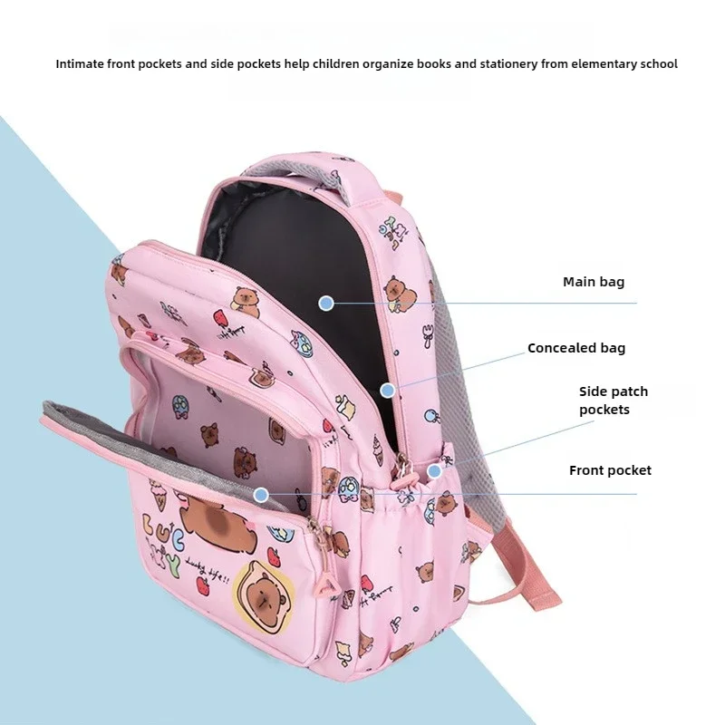 Capybara Colorful Backpack 3Pcs/Set for Women Casual School Bags with Lunch Bag Girl Boy Student backpack