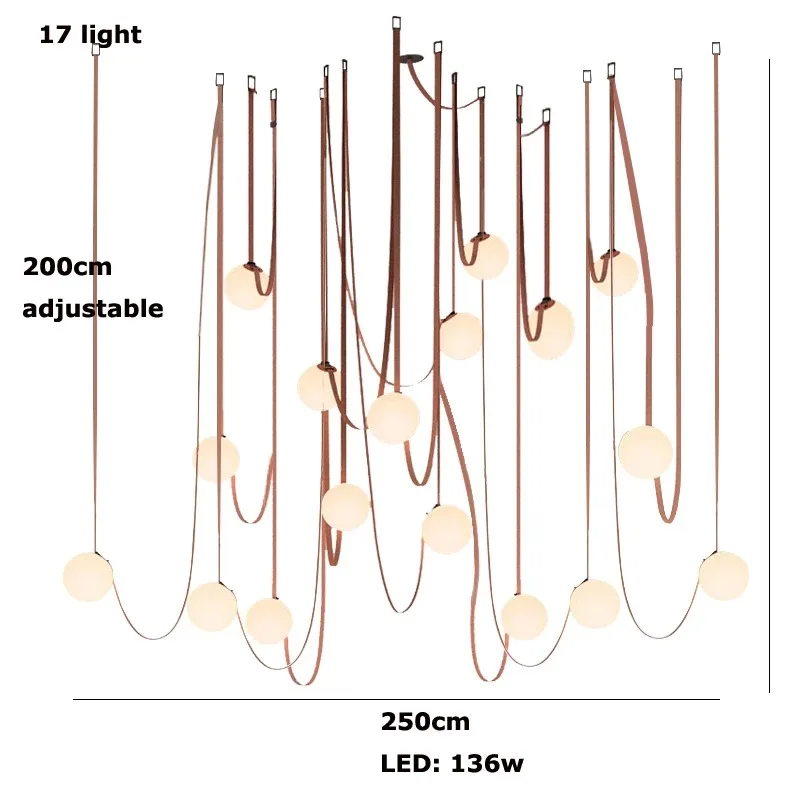 PLUSMINUS LED-riplamp Glas Bubble Suspension designer replica lamp Minimalistische lange lijn Lampen trappen eetkamer hanglamp