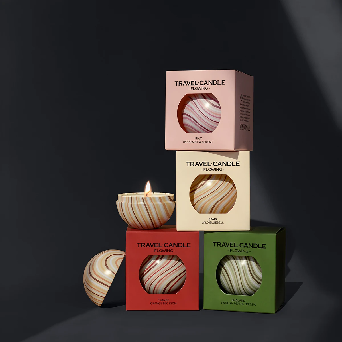 Aromatherapy Candles Spherical Scented Candles in Curved Tin Cans Smokeless Soy Wax Wedding Favors Photo Props Home Decor