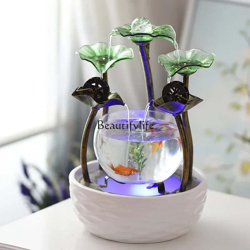 

LD33Fish Tank Living Room Small Desktop Lazy Super White Glass Creative Aquarium