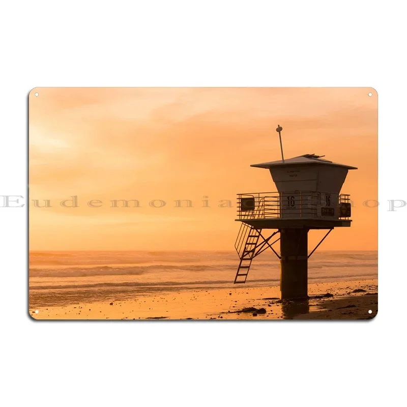 Laguna Beach Lifeguard Tower California Cute Lifeguard tower in South Beach Miami Florida Metal Wall Decor Tin Sign Poster