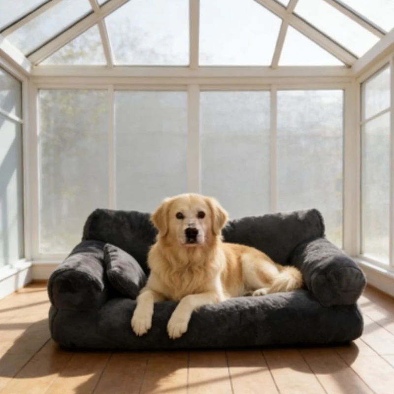 

Fashion Universal Pet Sofa Bed, Soft Rabbit Fur Couch Nest for Small to Medium Pets, Pet Bed Cushion