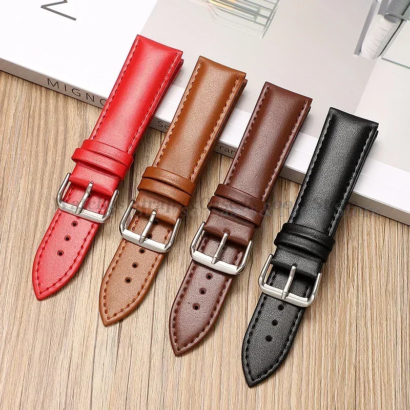 Leather Watch Band Strap 12/13/14/15/16/17/18/19/20/21/22/23/24mm Watchband for Huawei Watch Gt3/Gt2 Belt SmartWatch Bracelet