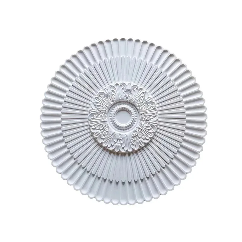 

Французская декоративная потолочная панель из ПУ, имитация гипса, круглая, с резьбой, для светильников, декоративное украшение потолка
