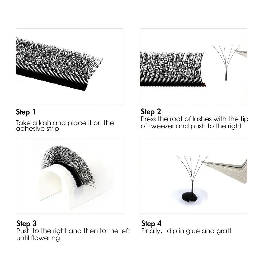 10PCS 5D W Fake Eyelashes Extension 5D-W Shaped Lashes 8-14MM 5DW Lashes YY Shape Lashes Thick 0.07mm Premade Volume Fans Lash