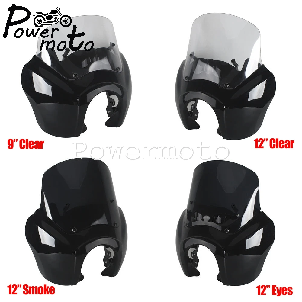 15"Front Fairing w/Baja Designs LP6 LED Light Bracket Mount Kit For Harley Dyna Low Rider Street Bob Fat Bob FXR T-Bar 1987-2017 view 3