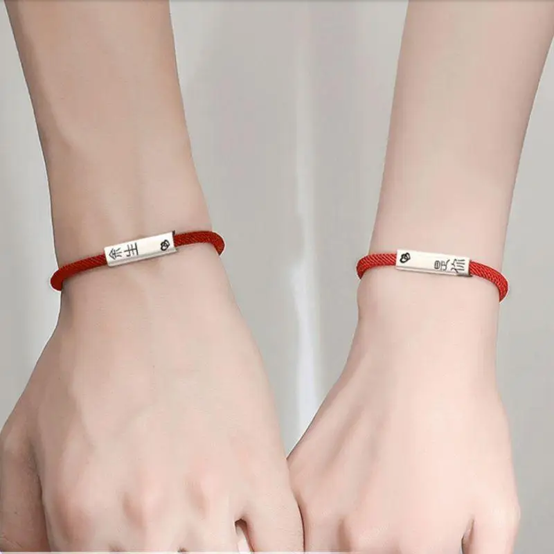 91AF 2pcs Braided Red Rope Adjustable Kabbalah Bracelet Handmade Bracelet Good Luck Kabbalah Red String Adjustable for Lover
