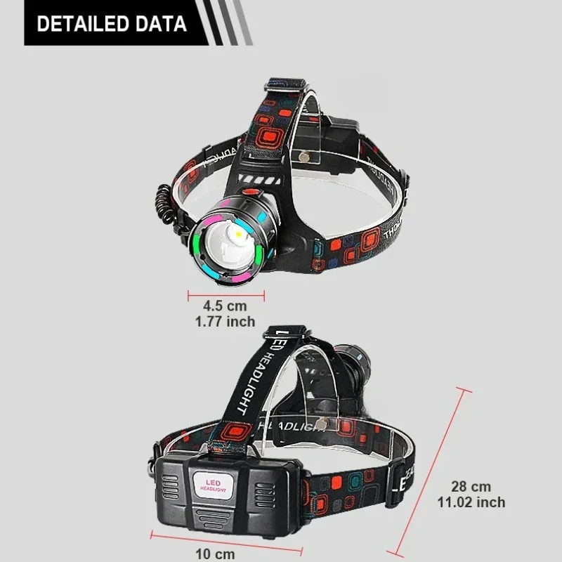 

Самый мощный налобный фонарь для рыбалки, перезаряжаемый светодиодный фонарь с флуоресцентной подсветкой, уличный фонарь для кемпинга