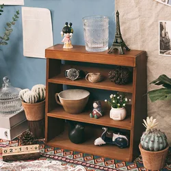 Simple bedroom wall bookshelf desktop blind box storage display shelf hand doll locker Wooden storage shelf