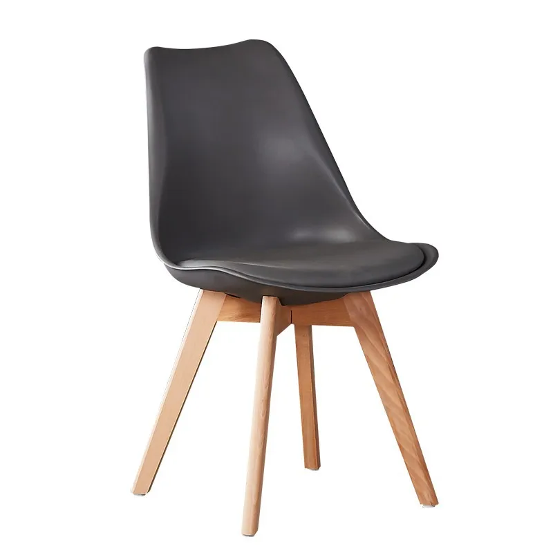 JOYLOVE Nordic เก้าอี้ Office Home พนักพิงสีพลาสติกไม้เก้าอี้รับประทานอาหารนมชา Shop เก้าอี้โต๊ะรับประทานอาหารผสม