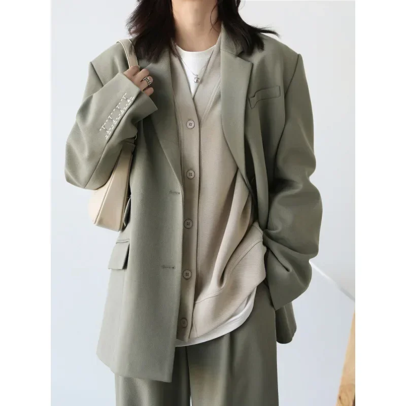 Korean Autumn Winter Women's Sports Coat Casual Loose V-neck Sweatshirt for Women Thick Warm Tops Office Lady Female