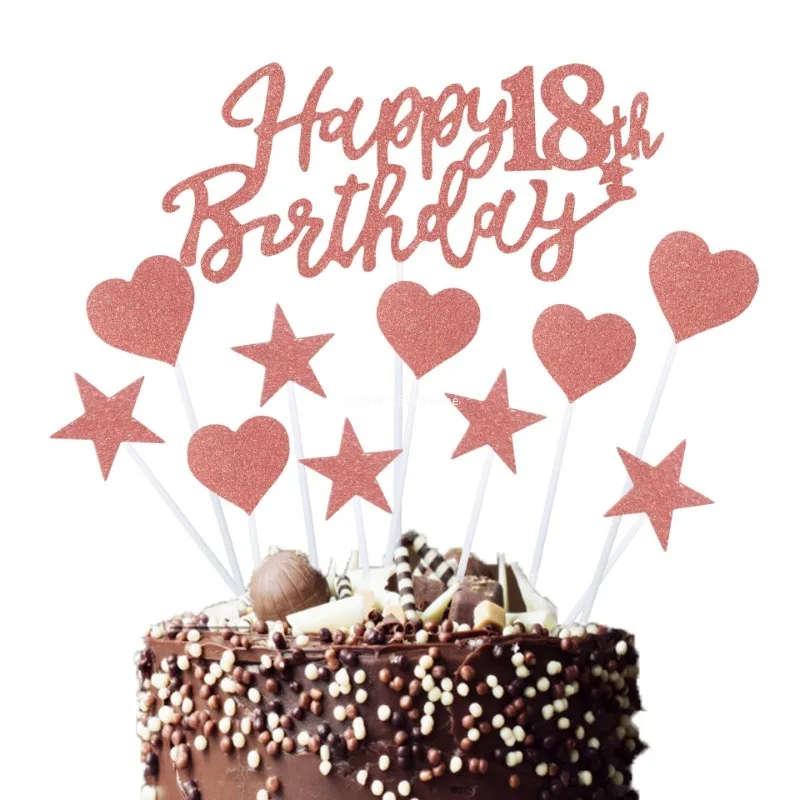 1 مجموعة كعكة عيد ميلاد سعيد القبعات العالية DIY بها بنفسك كعكة ديكور ستار القلب كب كيك العلم لحفلة عيد ميلاد الحلوى ديكور لوازم الخبز 모형eke