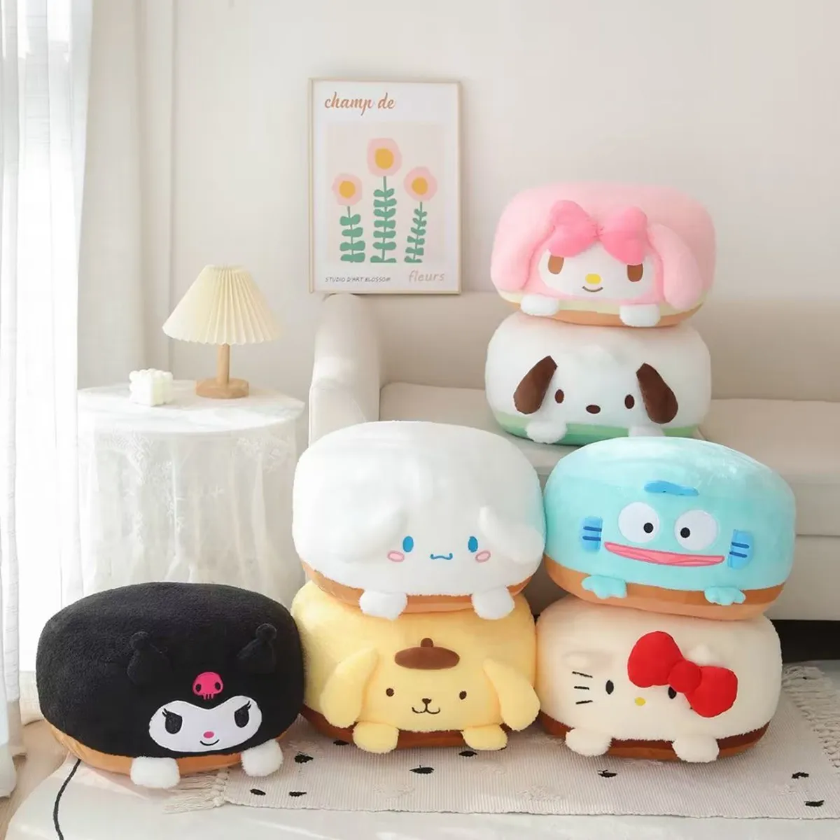 

Sanrio Cute Soft Seat Cushion Kuromi Cinnamoroll My Melody Sitting Cushion Pochacco Comfortable Floor Cushion Plushie Non-slip