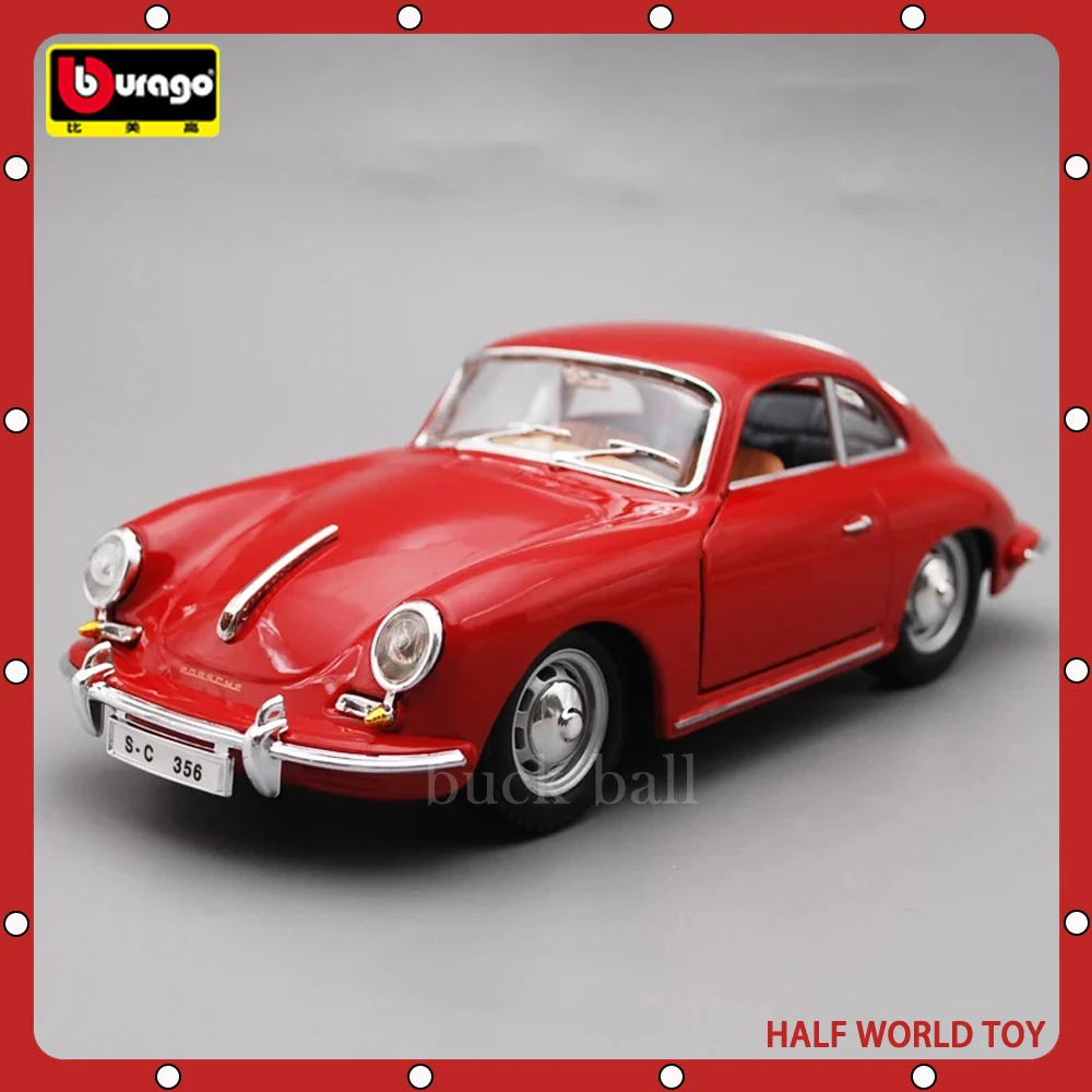 

Bburago 1:24 Porsche 356b Coupe 1961 Model Car Diecast Model Edition Alloy Luxury Vehicles New Car Collection Adult Gift Toys