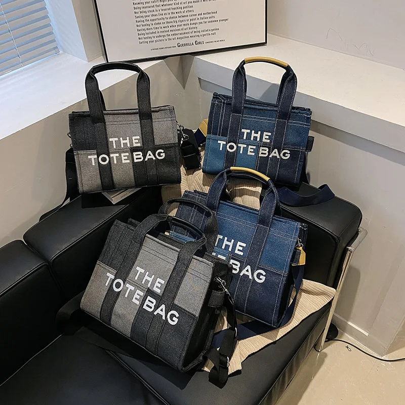 

Y2K Винтажная джинсовая сумка с вышивкой для женщин 2025, синяя лоскутная сумка через плечо в стиле ретро, через плечо и сумка